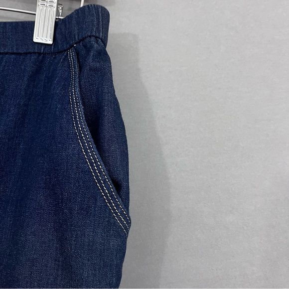 Susan Graver Style Indigo Blue Crop Wide Leg Pants - Picture 3 of 16